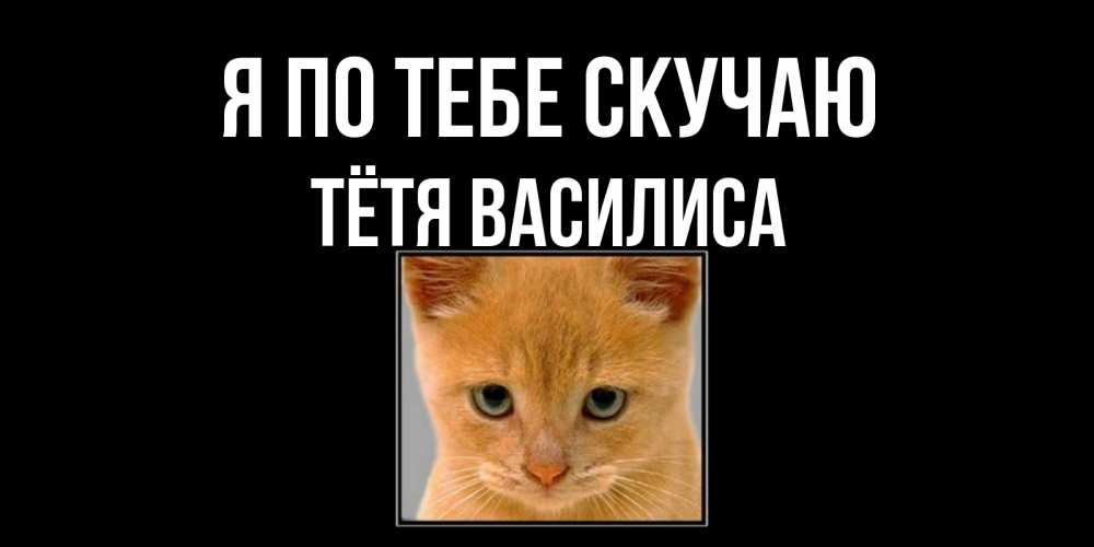 Открытка на каждый день с именем, Тётя-Василиса Я по тебе скучаю открытки рыжий котенок скучает по тебе Прикольная открытка с пожеланием онлайн скачать бесплатно 