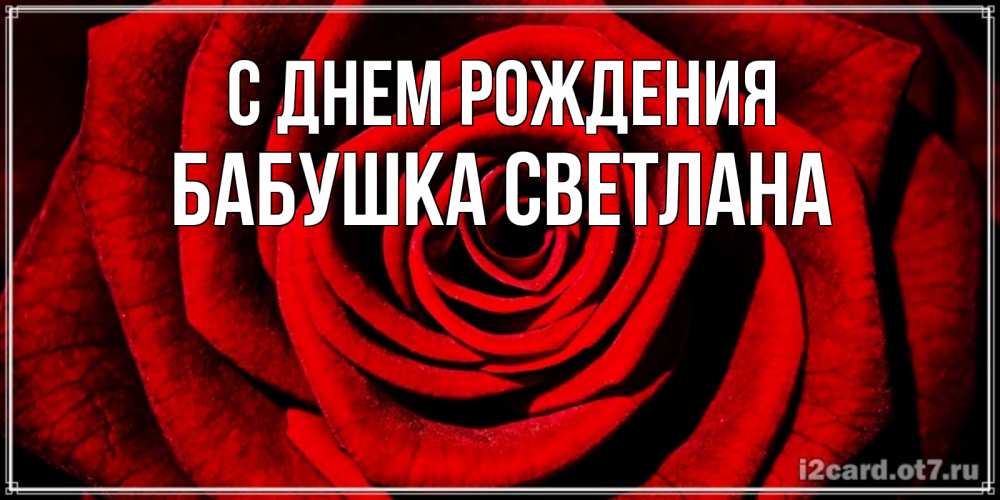 Открытка на каждый день с именем, Бабушка-Светлана С днем рождения алая роза Прикольная открытка с пожеланием онлайн скачать бесплатно 