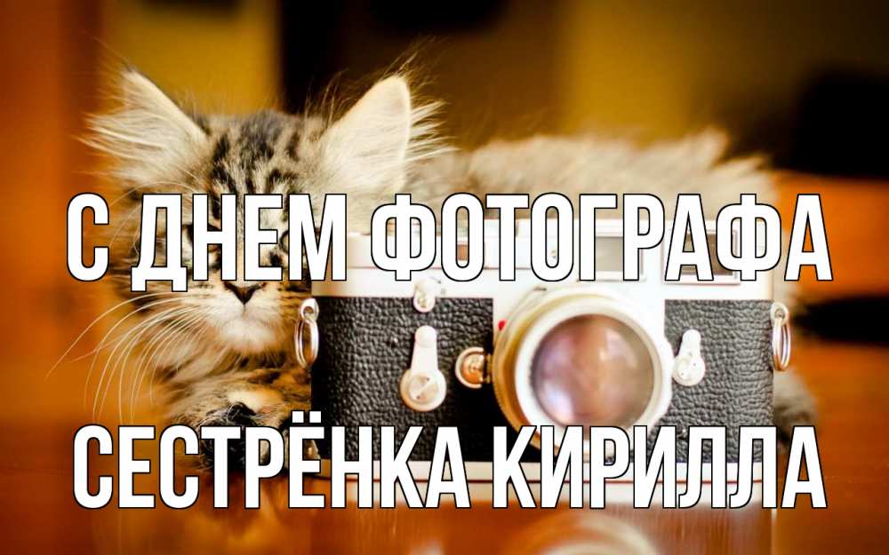 Открытка на каждый день с именем, Сестрёнка-Кирилла С днем фотографа с днем фотографа Прикольная открытка с пожеланием онлайн скачать бесплатно 