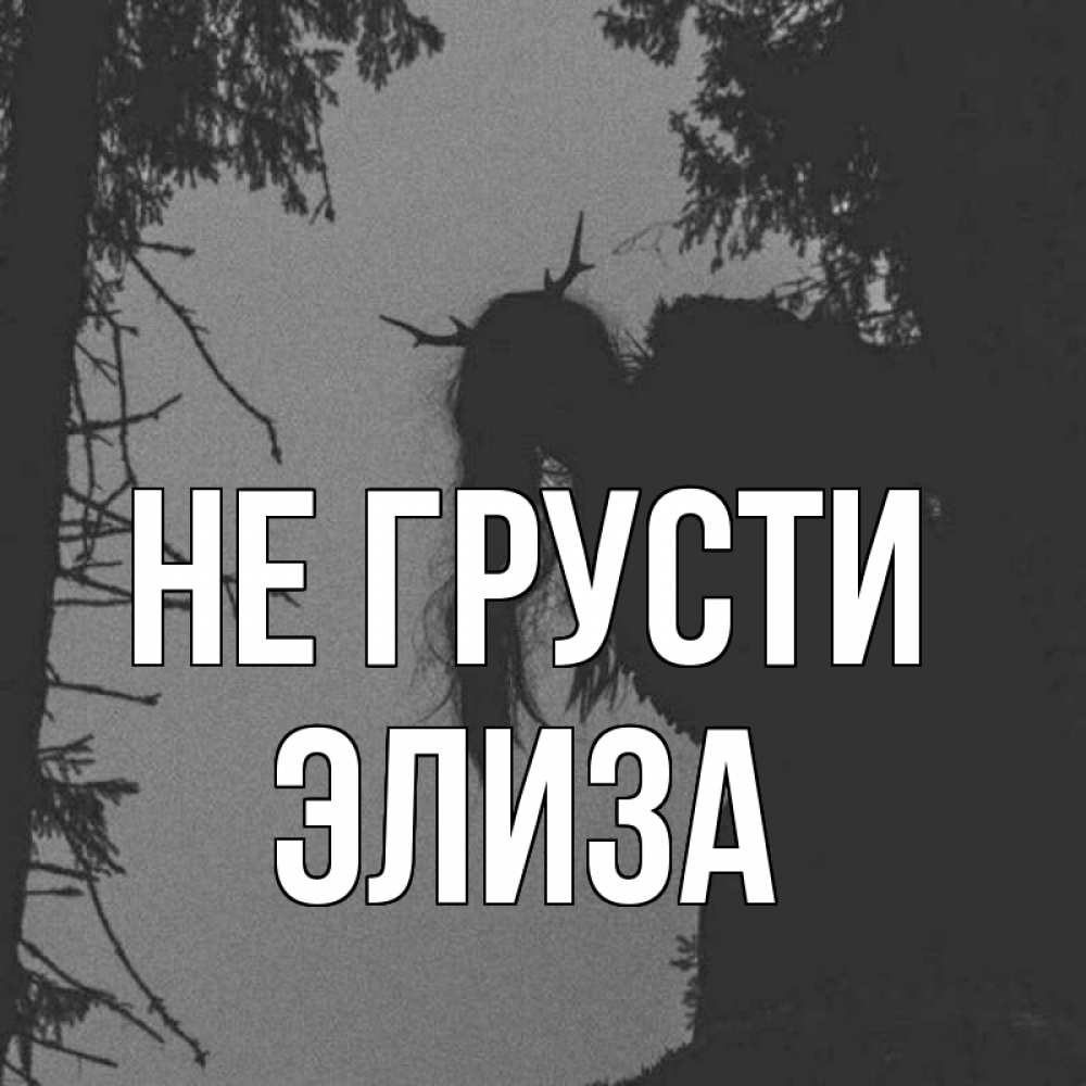 Открытка на каждый день с именем, Элиза Не грусти чудище лесное Прикольная открытка с пожеланием онлайн скачать бесплатно 