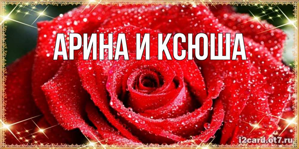 Открытка на каждый день с именем, Арина-и-Ксюша Главная роса и роза. открытка с красивой розой Прикольная открытка с пожеланием онлайн скачать бесплатно 