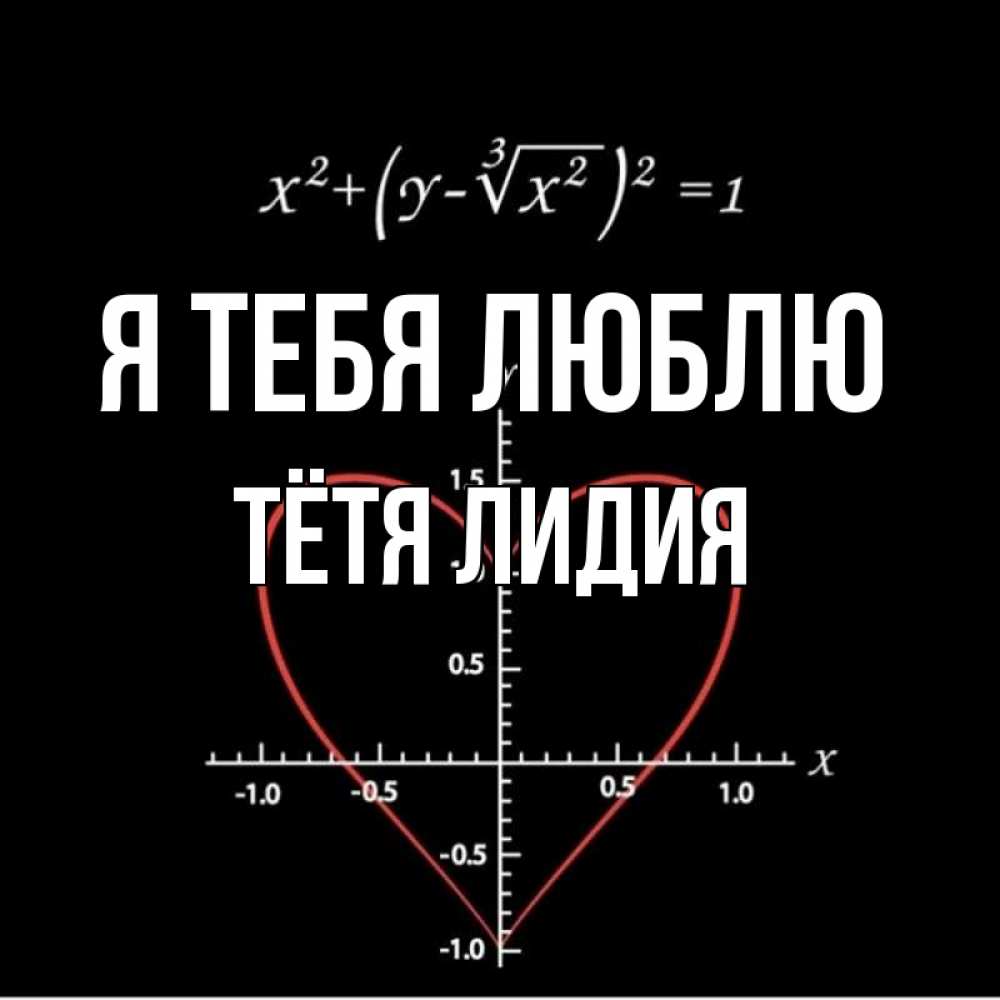 Открытка на каждый день с именем, Тётя-Лидия Я тебя люблю сердечная формула Прикольная открытка с пожеланием онлайн скачать бесплатно 
