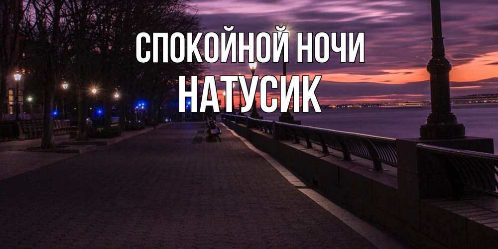Открытка на каждый день с именем, Натусик Спокойной ночи фонари на фоне реки Прикольная открытка с пожеланием онлайн скачать бесплатно 