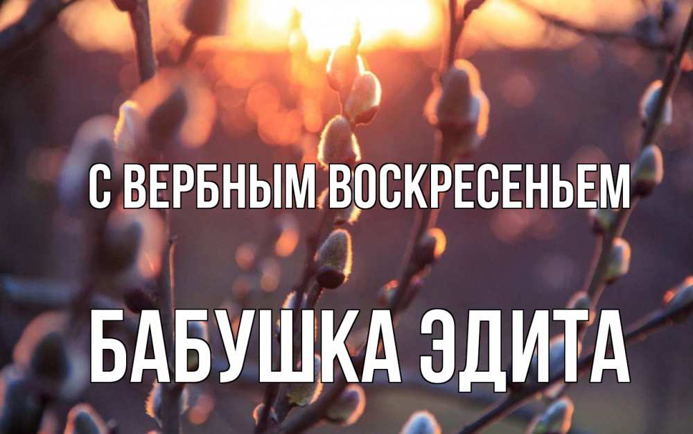 Открытка на каждый день с именем, Бабушка-Эдита С вербным воскресеньем верба Прикольная открытка с пожеланием онлайн скачать бесплатно 