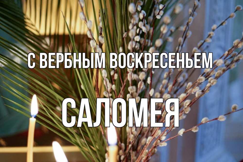 Открытка на каждый день с именем, Саломея С вербным воскресеньем верба Прикольная открытка с пожеланием онлайн скачать бесплатно 