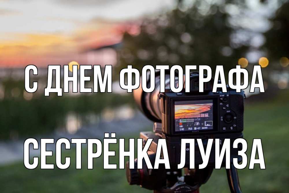 Открытка на каждый день с именем, Сестрёнка-Луиза С днем фотографа с днем фотографа Прикольная открытка с пожеланием онлайн скачать бесплатно 