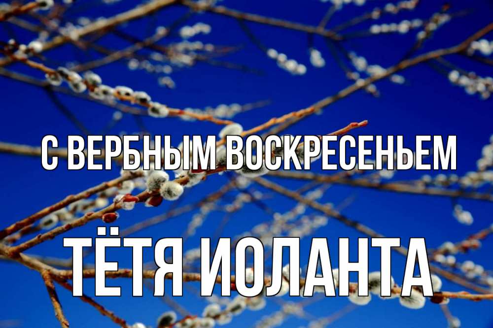 Открытка на каждый день с именем, Тётя-Иоланта С вербным воскресеньем верба Прикольная открытка с пожеланием онлайн скачать бесплатно 