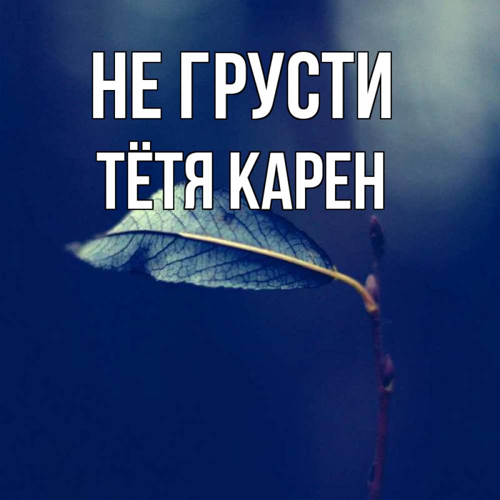 Открытка на каждый день с именем, Тётя-Карен Не грусти растение Прикольная открытка с пожеланием онлайн скачать бесплатно 