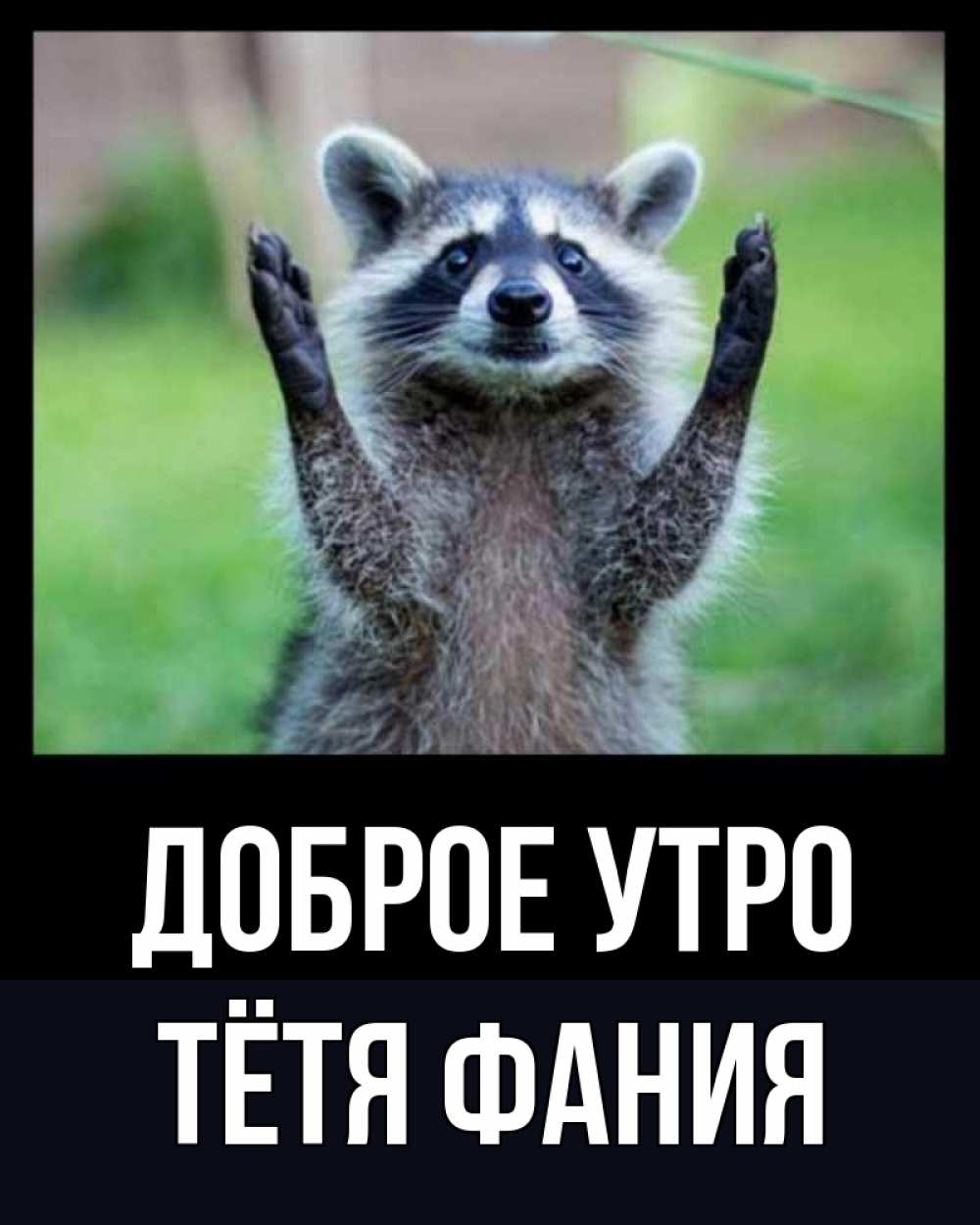 Открытка на каждый день с именем, Тётя-Фания Доброе утро хорошее настроение утречком Прикольная открытка с пожеланием онлайн скачать бесплатно 