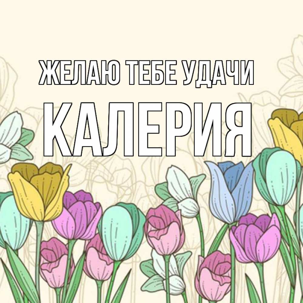 Открытка на каждый день с именем, Калерия Желаю тебе удачи тюльпаны Прикольная открытка с пожеланием онлайн скачать бесплатно 