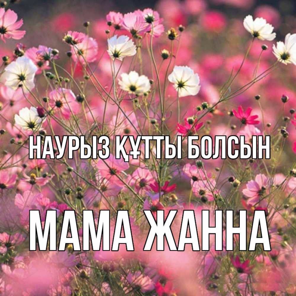 Открытка на каждый день с именем, Мама-Жанна Наурыз құтты болсын красиво 1 Прикольная открытка с пожеланием онлайн скачать бесплатно 