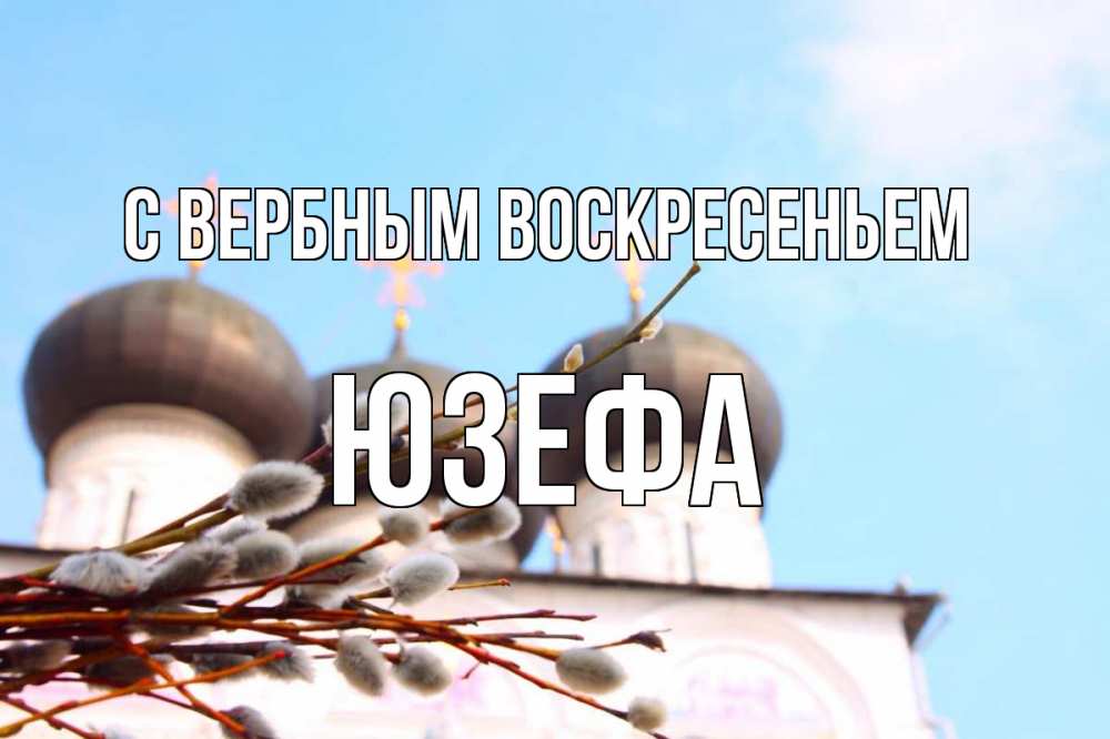 Открытка на каждый день с именем, Юзефа С вербным воскресеньем верба Прикольная открытка с пожеланием онлайн скачать бесплатно 