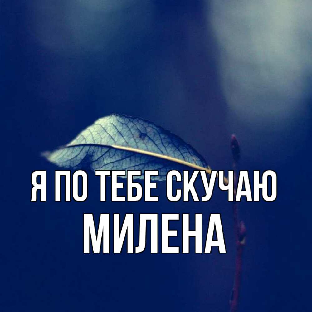 Открытка на каждый день с именем, Милена Я по тебе скучаю одна ветка 1 Прикольная открытка с пожеланием онлайн скачать бесплатно 