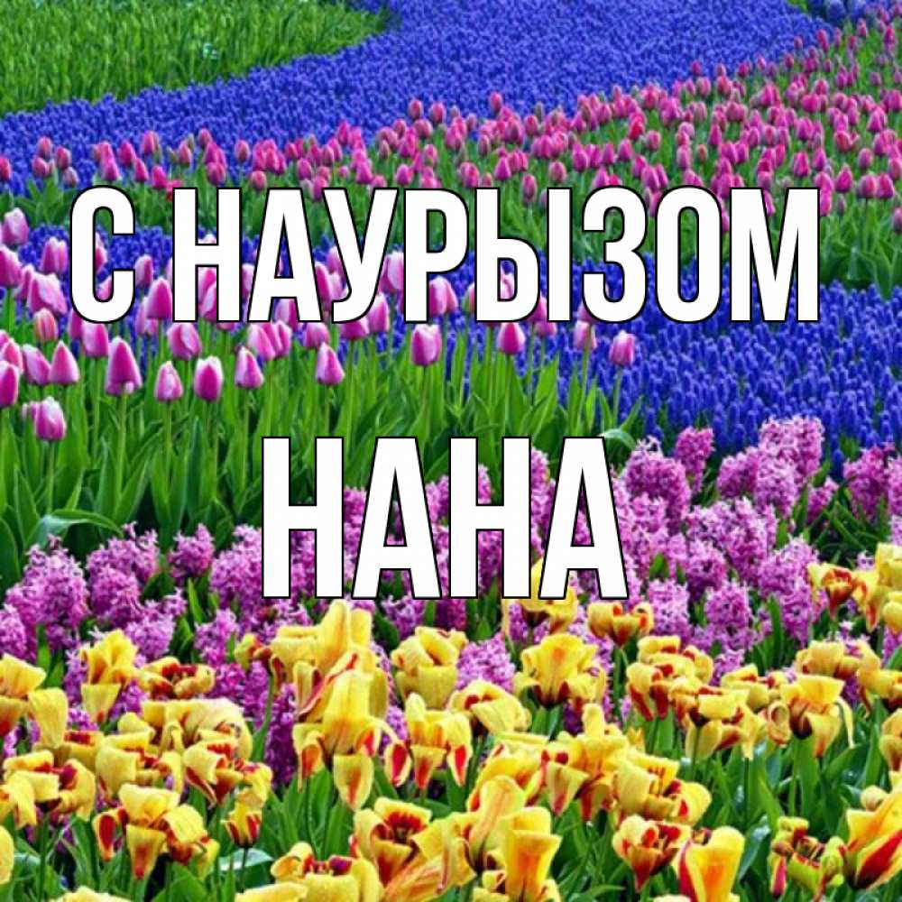 Открытка на каждый день с именем, Нана С наурызом цветы Прикольная открытка с пожеланием онлайн скачать бесплатно 