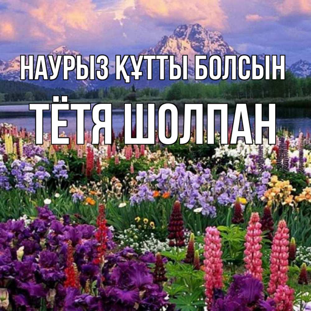 Открытка на каждый день с именем, Тётя-Шолпан Наурыз құтты болсын наурыз Прикольная открытка с пожеланием онлайн скачать бесплатно 