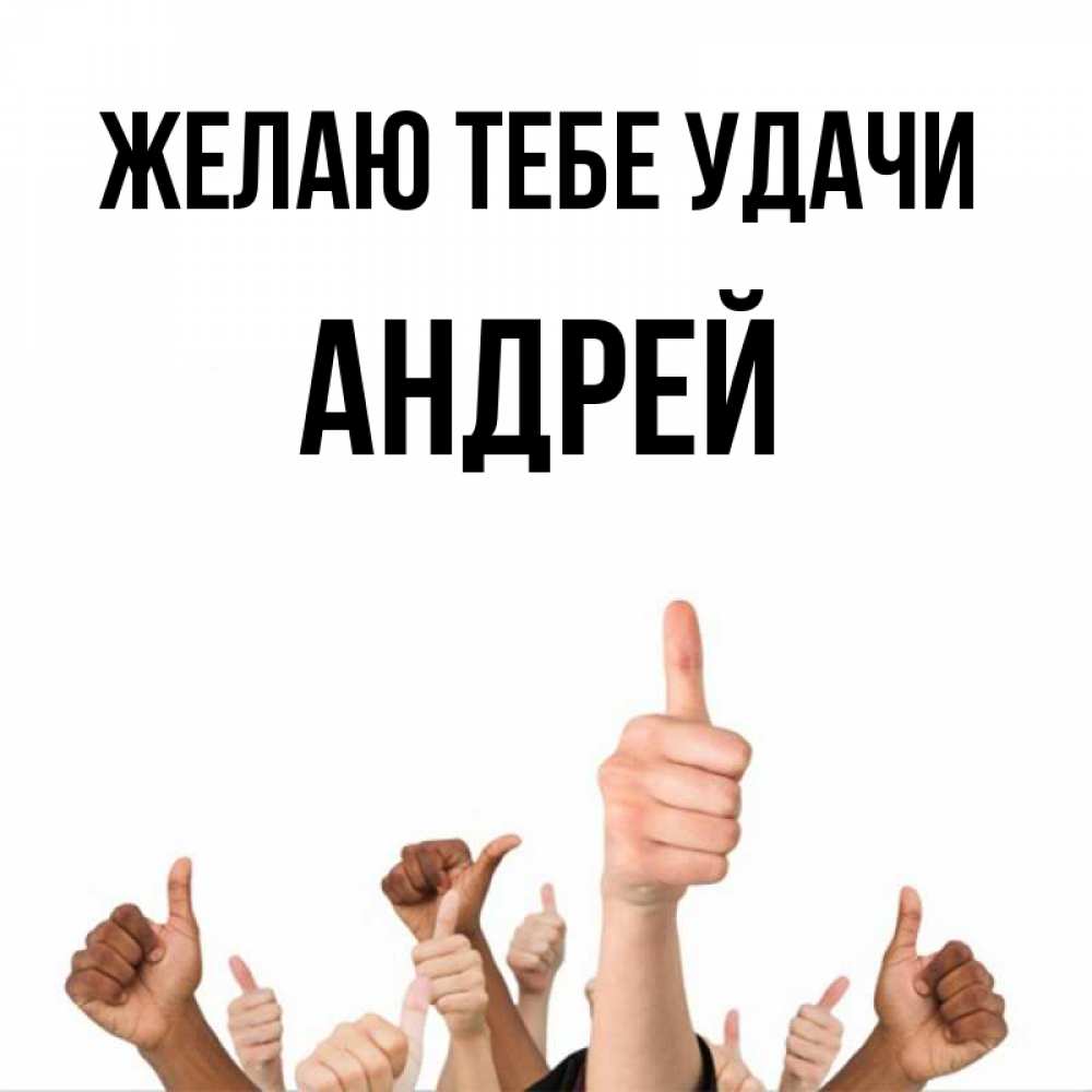 Открытка на каждый день с именем, Андрей Желаю тебе удачи молодцом Прикольная открытка с пожеланием онлайн скачать бесплатно 