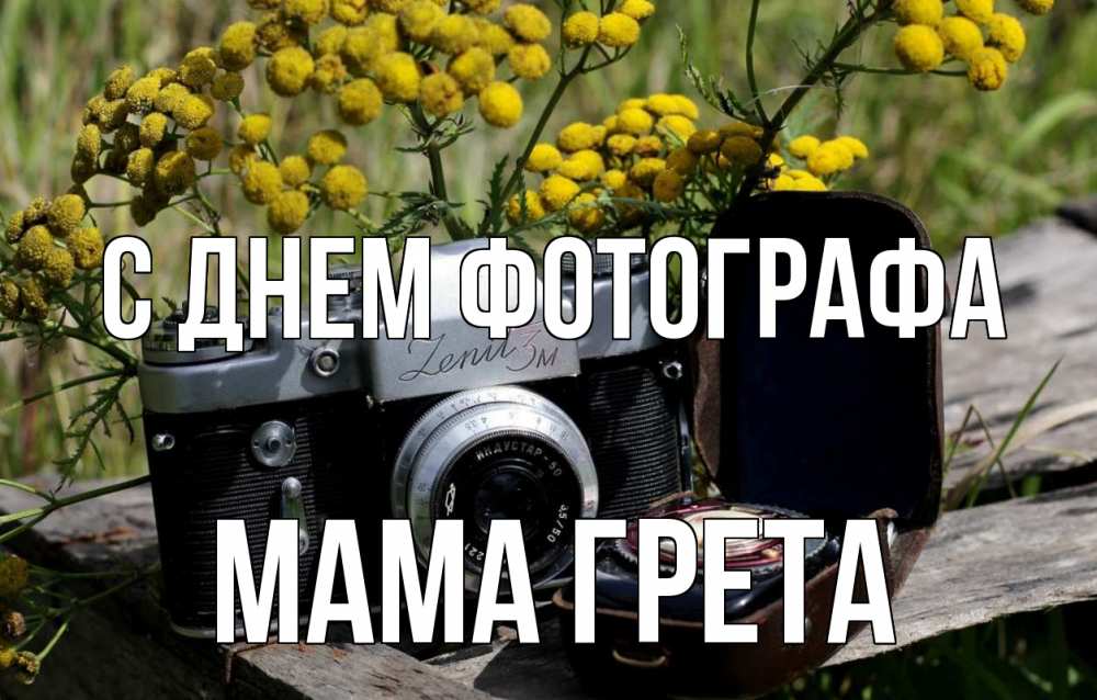 Открытка на каждый день с именем, Мама-Грета С днем фотографа с днем фотографа Прикольная открытка с пожеланием онлайн скачать бесплатно 