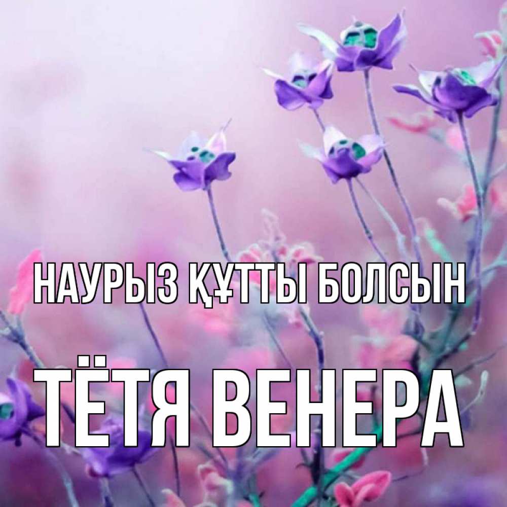 Открытка на каждый день с именем, Тётя-Венера Наурыз құтты болсын наурыз  2 Прикольная открытка с пожеланием онлайн скачать бесплатно 