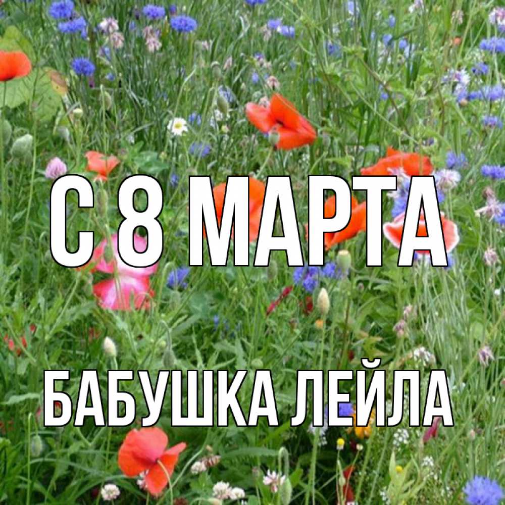 Открытка на каждый день с именем, Бабушка-Лейла С 8 МАРТА международный женский день 4 Прикольная открытка с пожеланием онлайн скачать бесплатно 