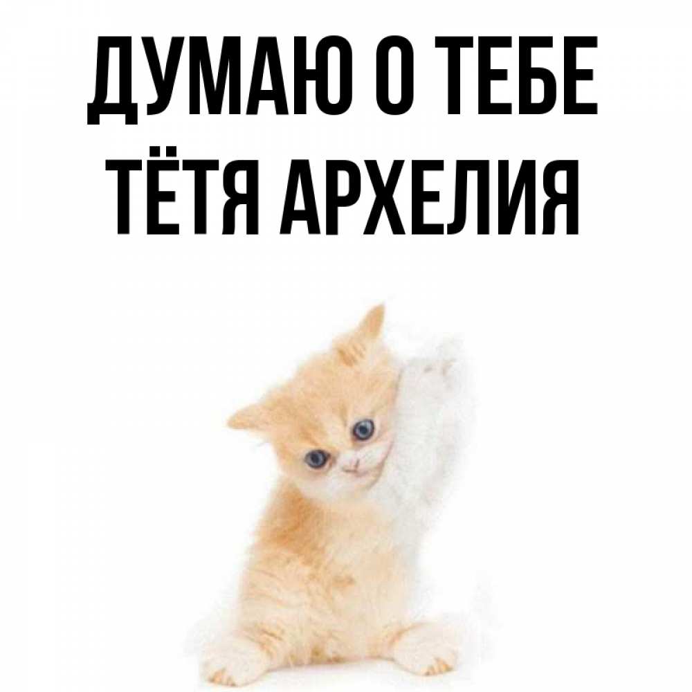 Открытка на каждый день с именем, Тётя-Архелия Думаю о тебе зверушки и милота Прикольная открытка с пожеланием онлайн скачать бесплатно 