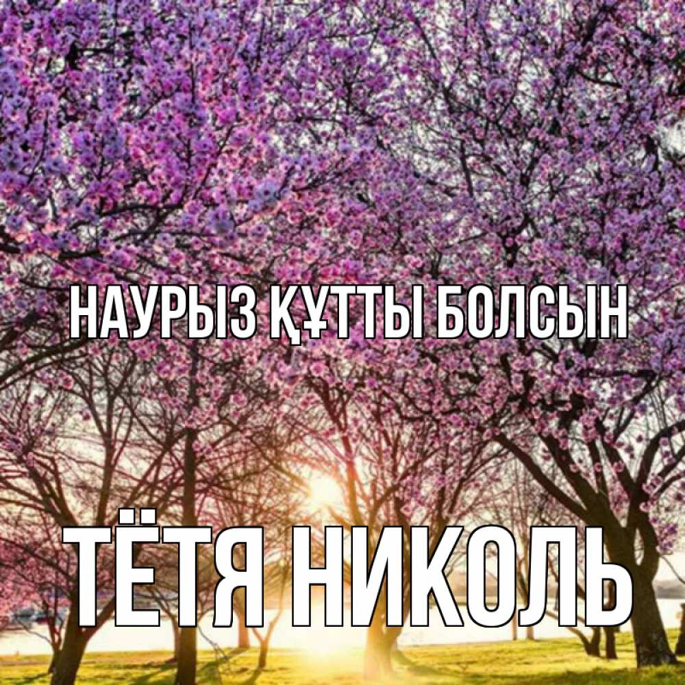 Открытка на каждый день с именем, Тётя-Николь Наурыз құтты болсын наурыз Прикольная открытка с пожеланием онлайн скачать бесплатно 