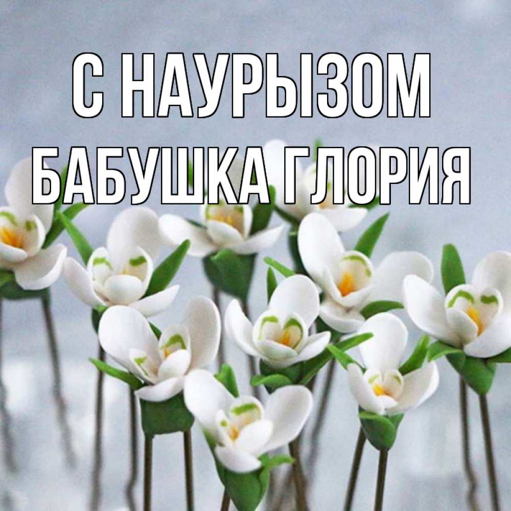 Открытка на каждый день с именем, Бабушка-Глория С наурызом весенние цветы Прикольная открытка с пожеланием онлайн скачать бесплатно 