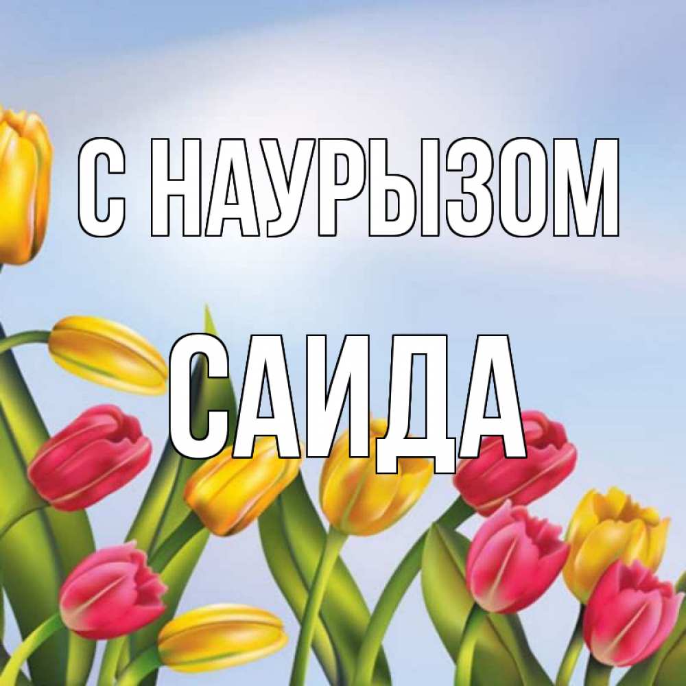 Открытка на каждый день с именем, Саида С наурызом праздник весны наурыз Прикольная открытка с пожеланием онлайн скачать бесплатно 