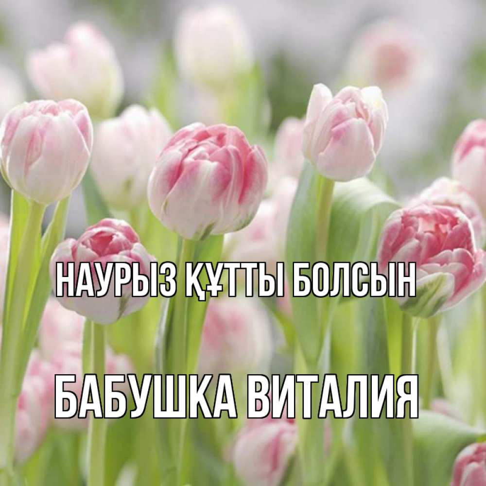 Открытка на каждый день с именем, Бабушка-Виталия Наурыз құтты болсын цветы Прикольная открытка с пожеланием онлайн скачать бесплатно 
