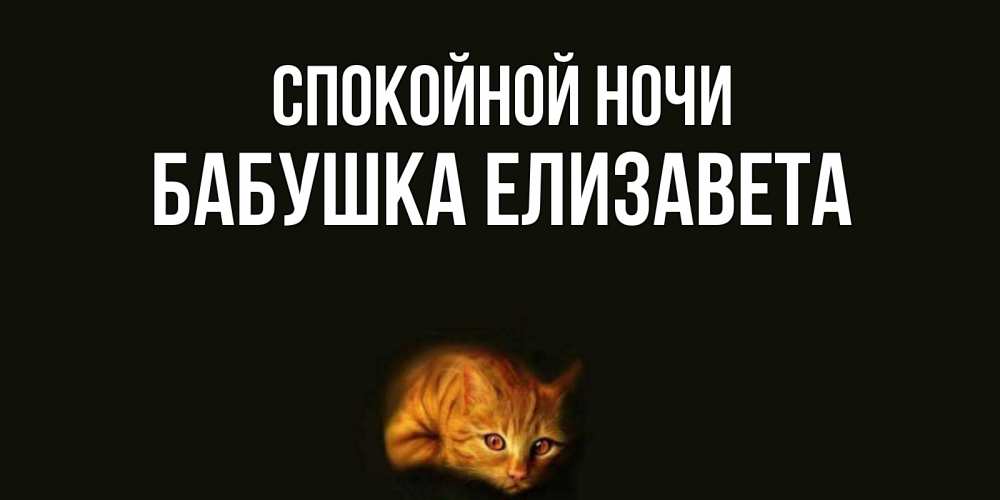 Открытка на каждый день с именем, Бабушка-Елизавета Спокойной ночи кот Прикольная открытка с пожеланием онлайн скачать бесплатно 
