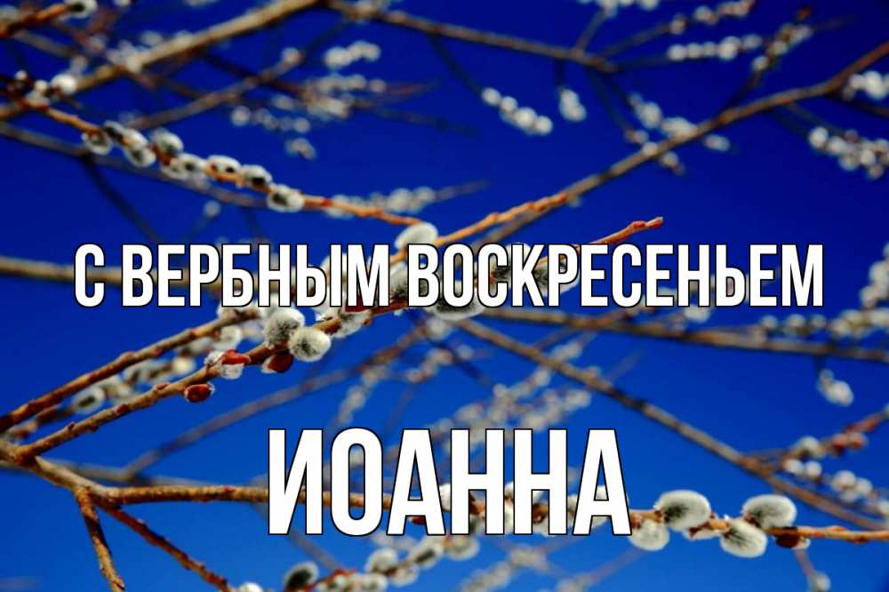 Открытка на каждый день с именем, Иоанна С вербным воскресеньем верба Прикольная открытка с пожеланием онлайн скачать бесплатно 
