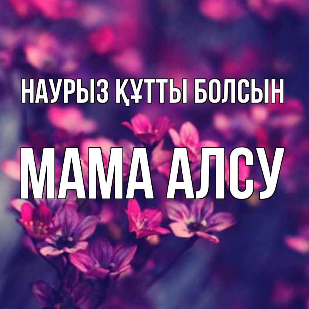 Открытка на каждый день с именем, Мама-Алсу Наурыз құтты болсын небольшие цветы 1 Прикольная открытка с пожеланием онлайн скачать бесплатно 