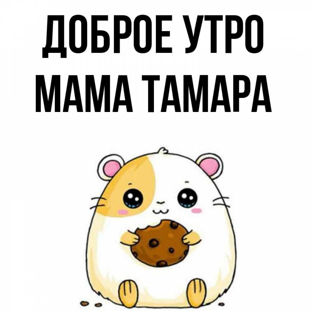 Открытка на каждый день с именем, Мама-Тамара Доброе утро есть печеньку. Утречко Прикольная открытка с пожеланием онлайн скачать бесплатно 