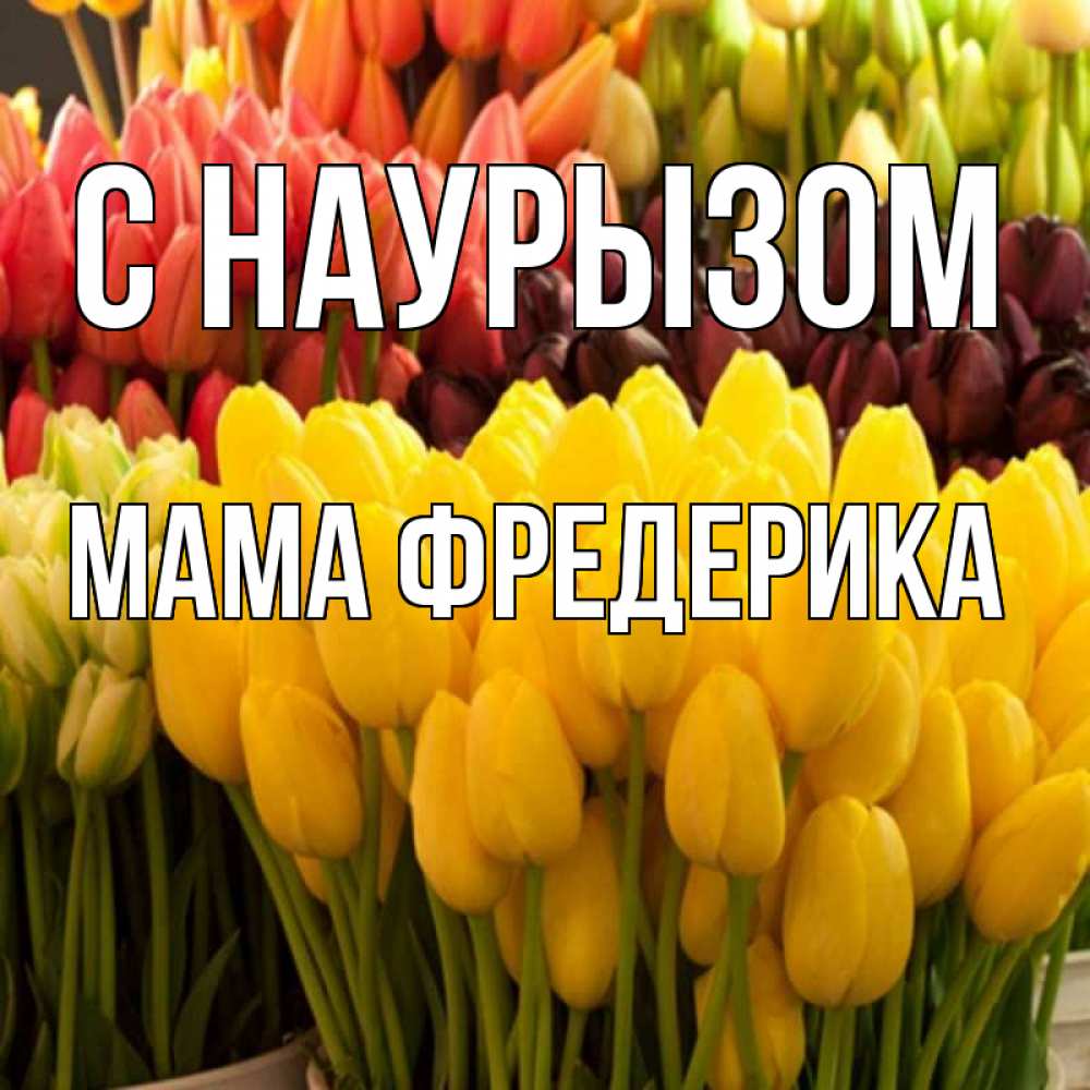 Открытка на каждый день с именем, Мама-Фредерика С наурызом цветы Прикольная открытка с пожеланием онлайн скачать бесплатно 