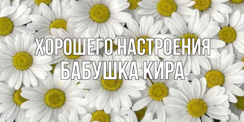 Открытка на каждый день с именем, Бабушка-Кира Хорошего настроения поляна ромашек Прикольная открытка с пожеланием онлайн скачать бесплатно 