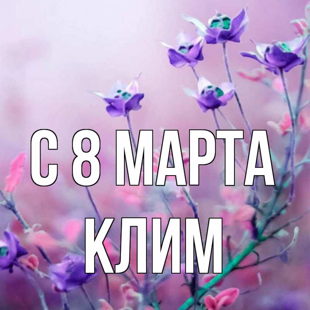 Открытка на каждый день с именем, Клим С 8 МАРТА международный женский день 2 Прикольная открытка с пожеланием онлайн скачать бесплатно 