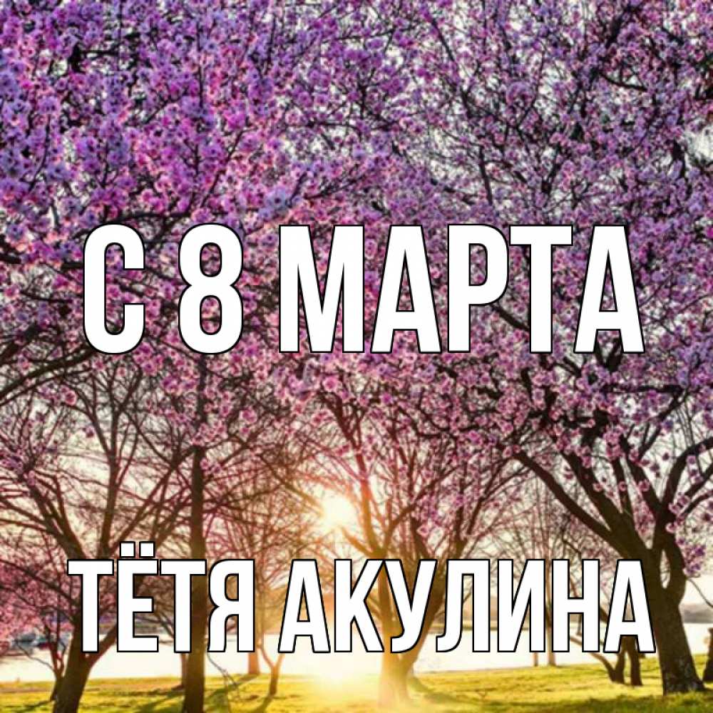 Открытка на каждый день с именем, Тётя-Акулина С 8 МАРТА международный женский день Прикольная открытка с пожеланием онлайн скачать бесплатно 