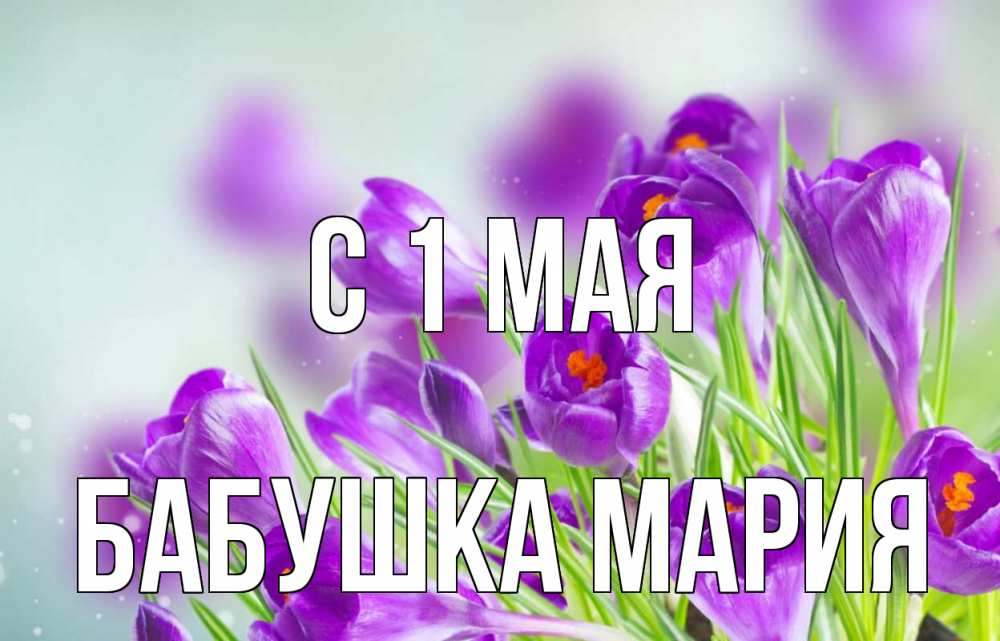 Открытка на каждый день с именем, Бабушка-Мария С 1 мая 1 мая Прикольная открытка с пожеланием онлайн скачать бесплатно 