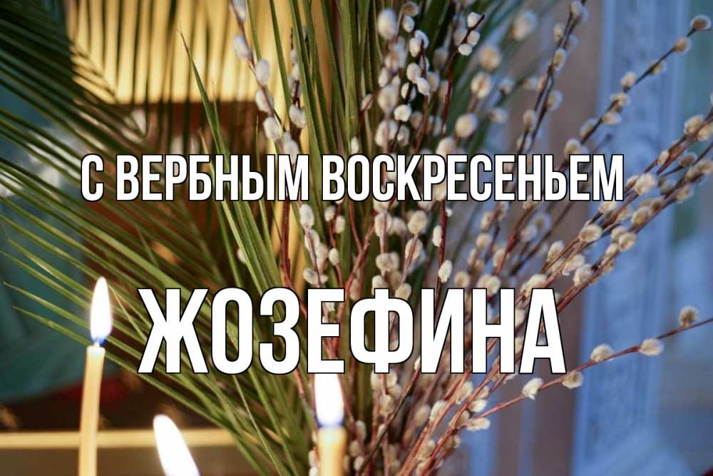 Открытка на каждый день с именем, Жозефина С вербным воскресеньем верба Прикольная открытка с пожеланием онлайн скачать бесплатно 