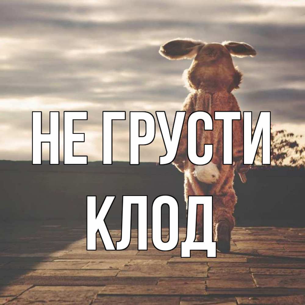 Открытка на каждый день с именем, Клод Не грусти со спины Прикольная открытка с пожеланием онлайн скачать бесплатно 