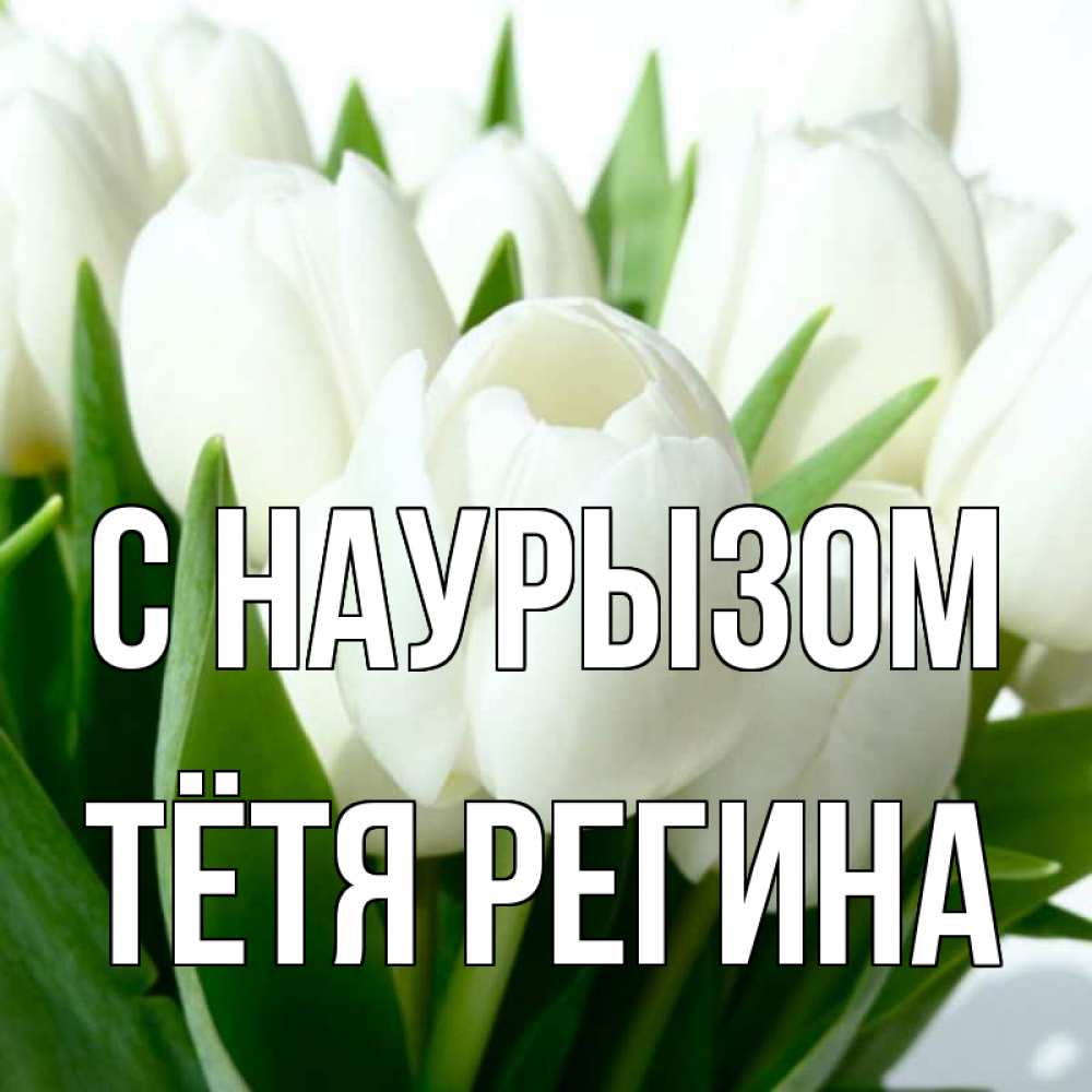 Открытка на каждый день с именем, Тётя-Регина С наурызом цветы Прикольная открытка с пожеланием онлайн скачать бесплатно 