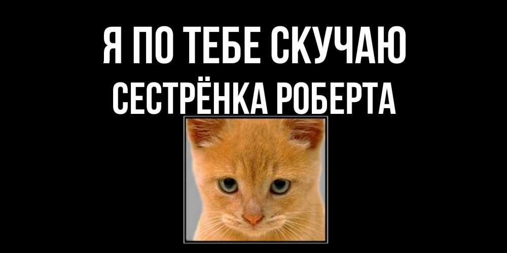 Открытка на каждый день с именем, Сестрёнка-Роберта Я по тебе скучаю открытки рыжий котенок скучает по тебе Прикольная открытка с пожеланием онлайн скачать бесплатно 
