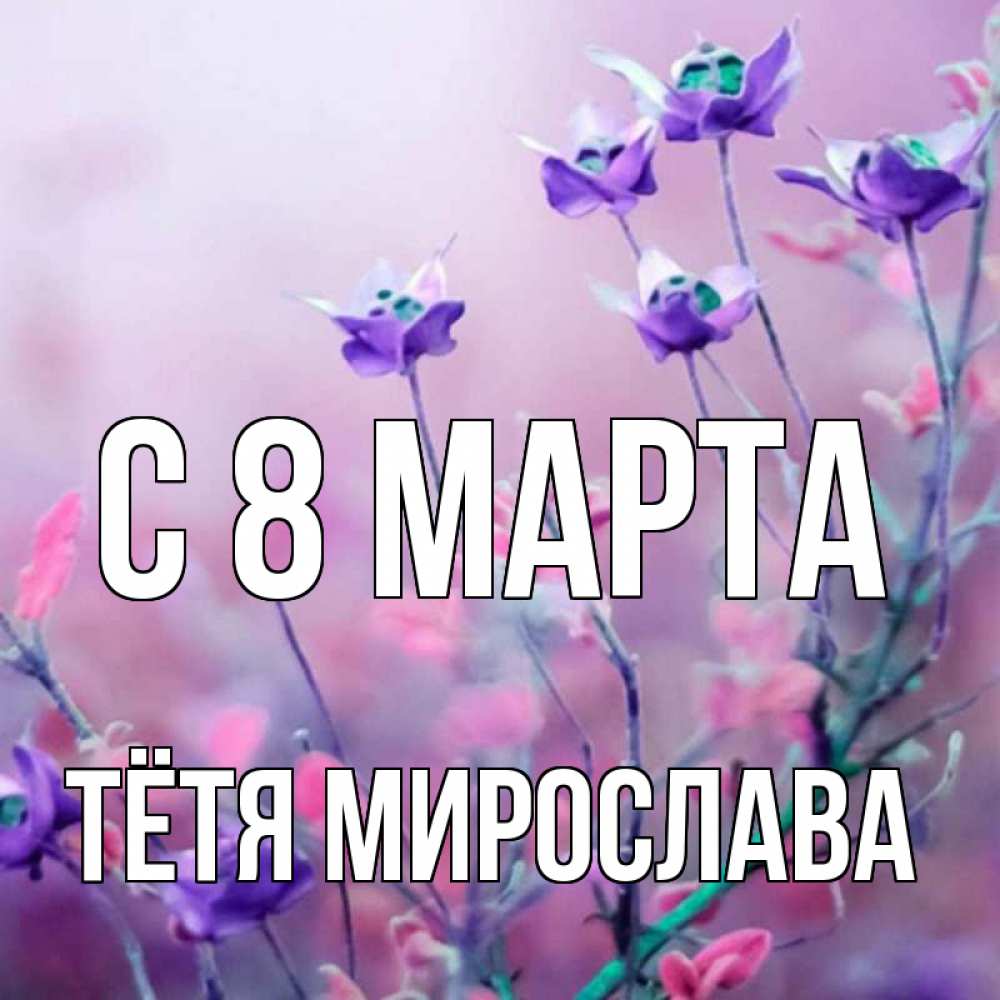 Открытка на каждый день с именем, Тётя-Мирослава С 8 МАРТА международный женский день 2 Прикольная открытка с пожеланием онлайн скачать бесплатно 