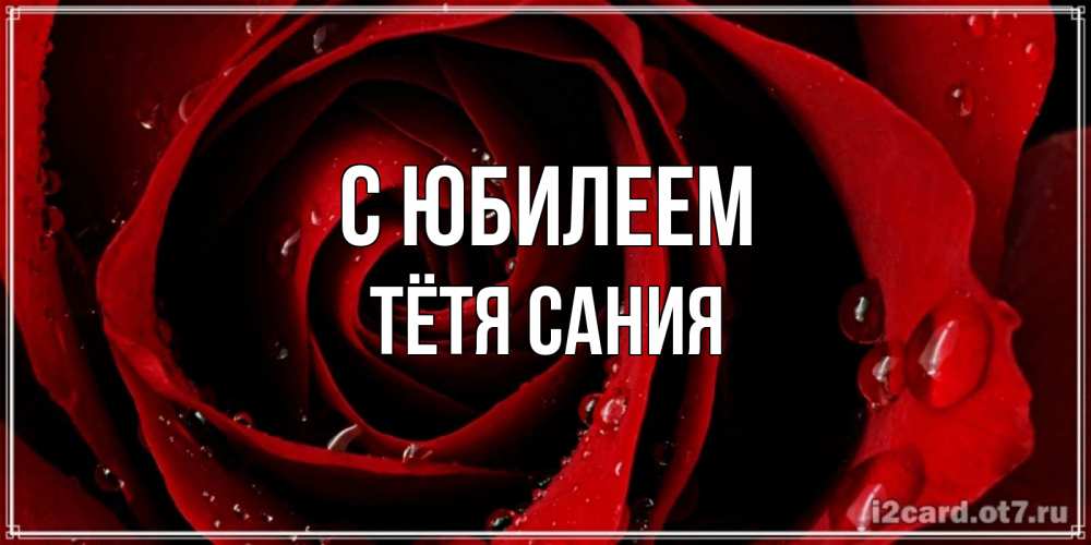 Открытка на каждый день с именем, Тётя-Сания С юбилеем крупная бордовая роза Прикольная открытка с пожеланием онлайн скачать бесплатно 