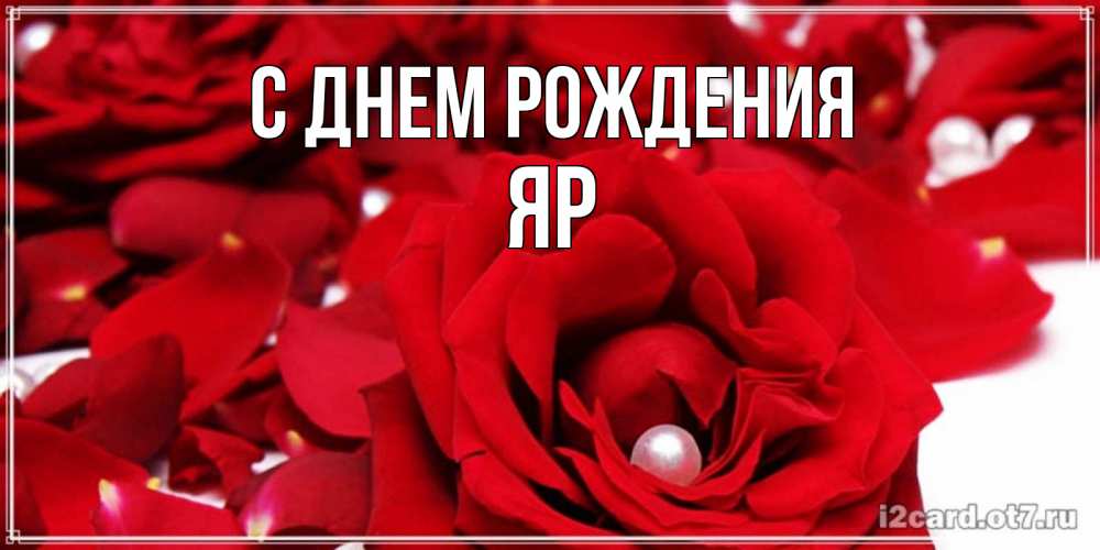 Открытка на каждый день с именем, Яр С днем рождения роза с жемчужиной на открытке для любимых Прикольная открытка с пожеланием онлайн скачать бесплатно 
