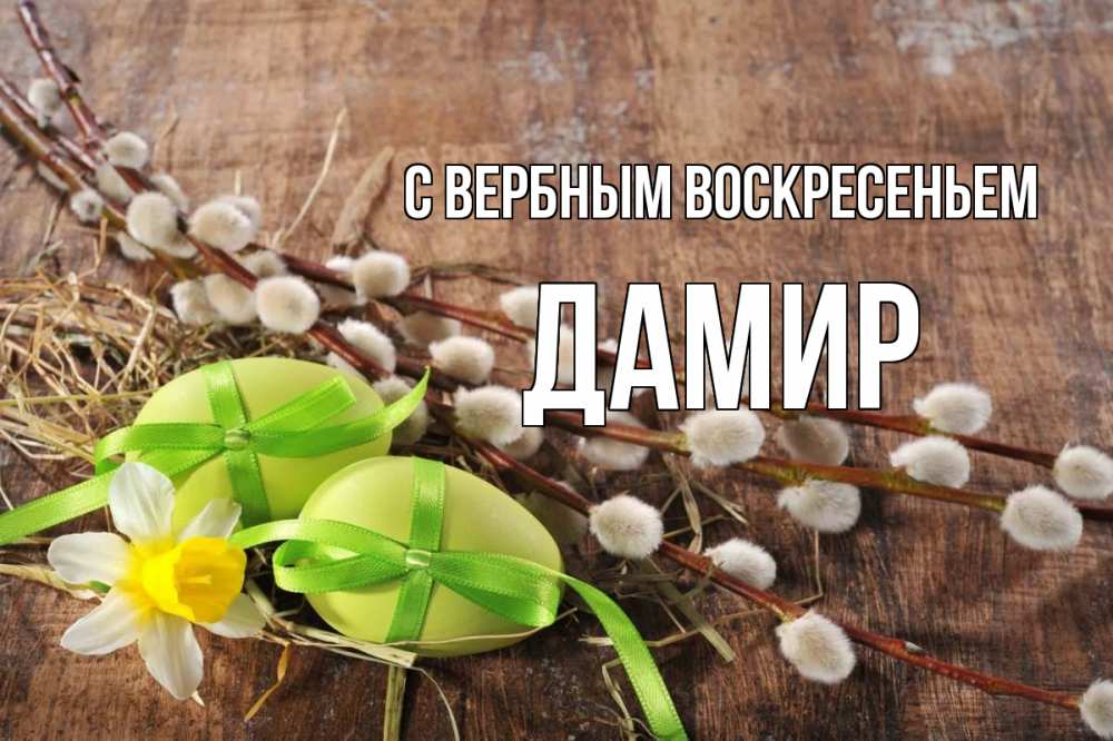 Открытка на каждый день с именем, Дамир С вербным воскресеньем верба Прикольная открытка с пожеланием онлайн скачать бесплатно 