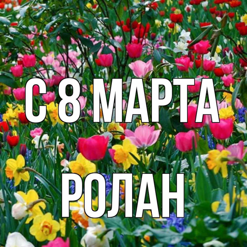 Открытка на каждый день с именем, Ролан С 8 МАРТА с международным женским днем поздравления для женщины Прикольная открытка с пожеланием онлайн скачать бесплатно 