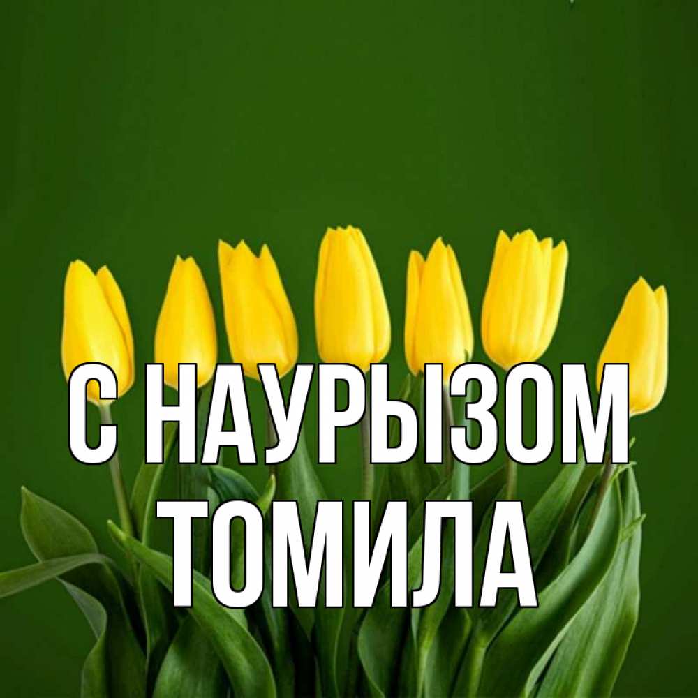 Открытка на каждый день с именем, Томила С наурызом желтого цвета 3 Прикольная открытка с пожеланием онлайн скачать бесплатно 