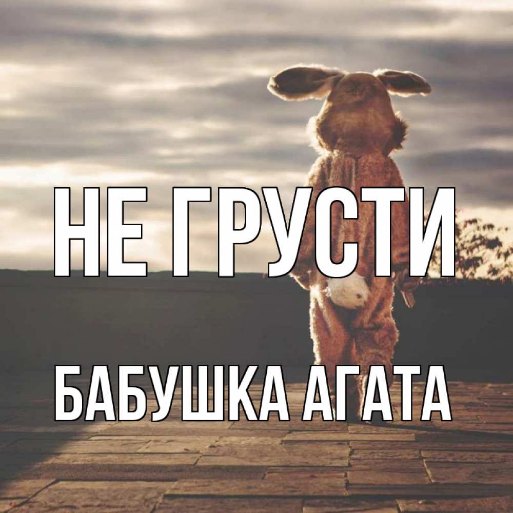 Открытка на каждый день с именем, Бабушка-Агата Не грусти со спины Прикольная открытка с пожеланием онлайн скачать бесплатно 