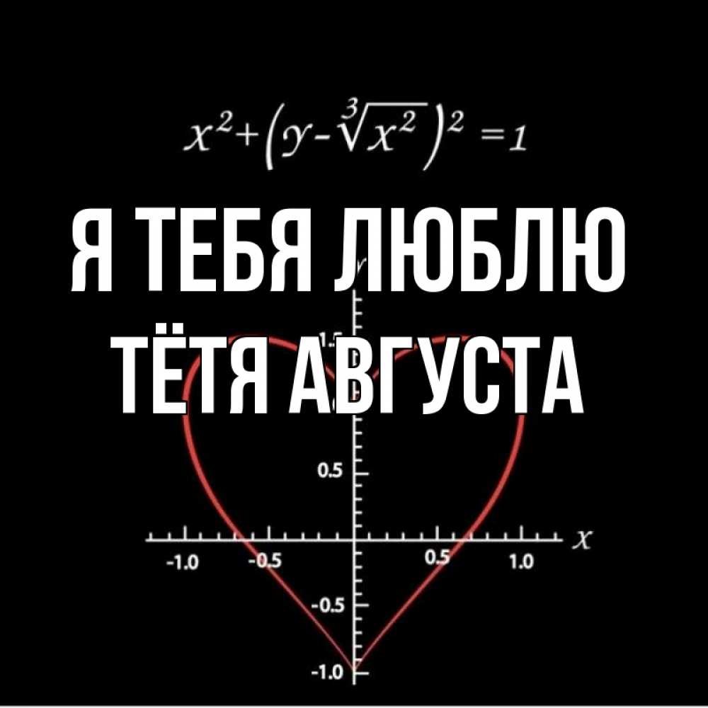Открытка на каждый день с именем, Тётя-Августа Я тебя люблю сердечная формула Прикольная открытка с пожеланием онлайн скачать бесплатно 