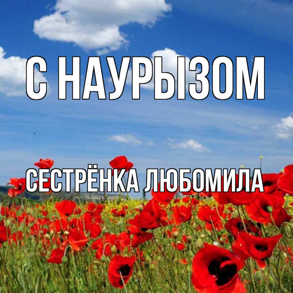 Открытка на каждый день с именем, Сестрёнка-Любомила С наурызом праздник весны наурыз очень красивая картинка Прикольная открытка с пожеланием онлайн скачать бесплатно 